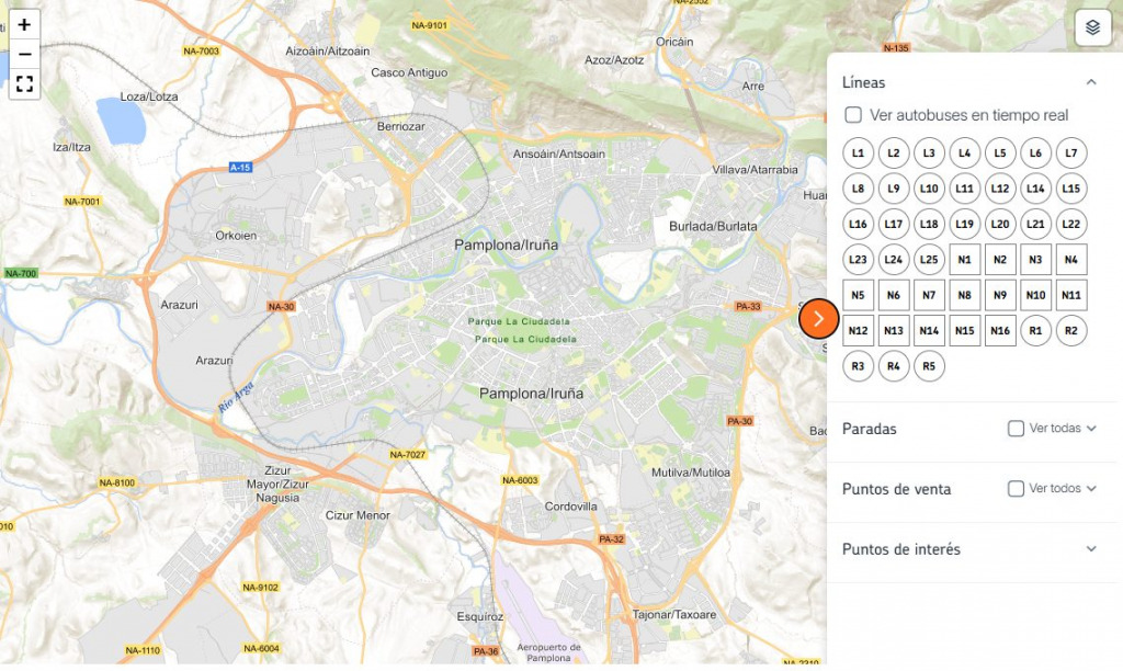 mapa intereactivo pamplona