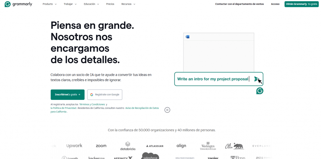 mejor app para estudiantes y Grammarly para una comunicación escrita impecable